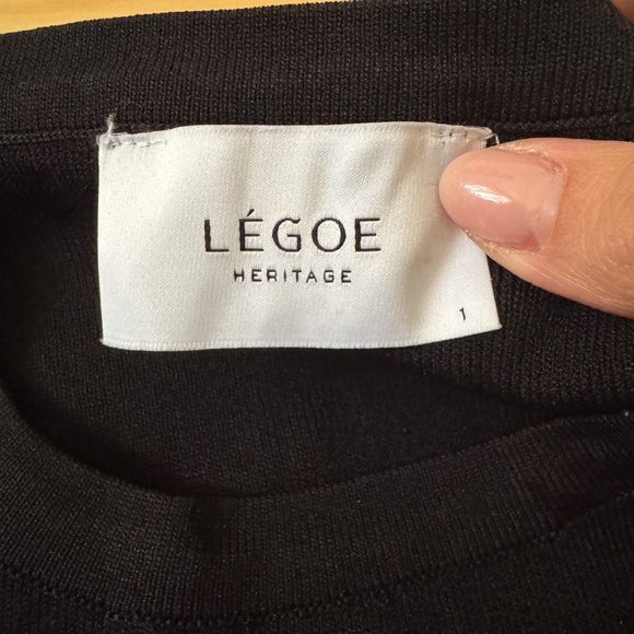 Legoe Heritage Maternity Dress Womens XS Black Lightweight Ribbed Bodycon Midi - Picture 2 of 2